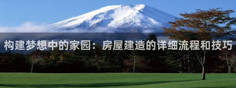 意昂体育3平台：构建梦想中的家园：房屋建造的详细流程和技巧
