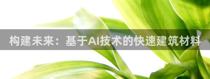意昂体育3招商电话是多少号码：构建未来：基于AI技术的快速建筑材料