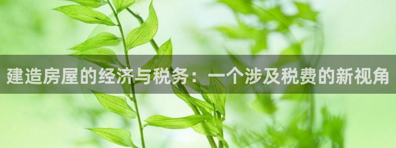 意昂3娱乐网站：建造房屋的经济与税务：一个涉及税费的新视角