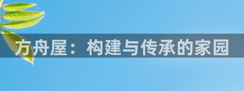 意昂体育3平台APP：方舟屋：构建与传承的家园